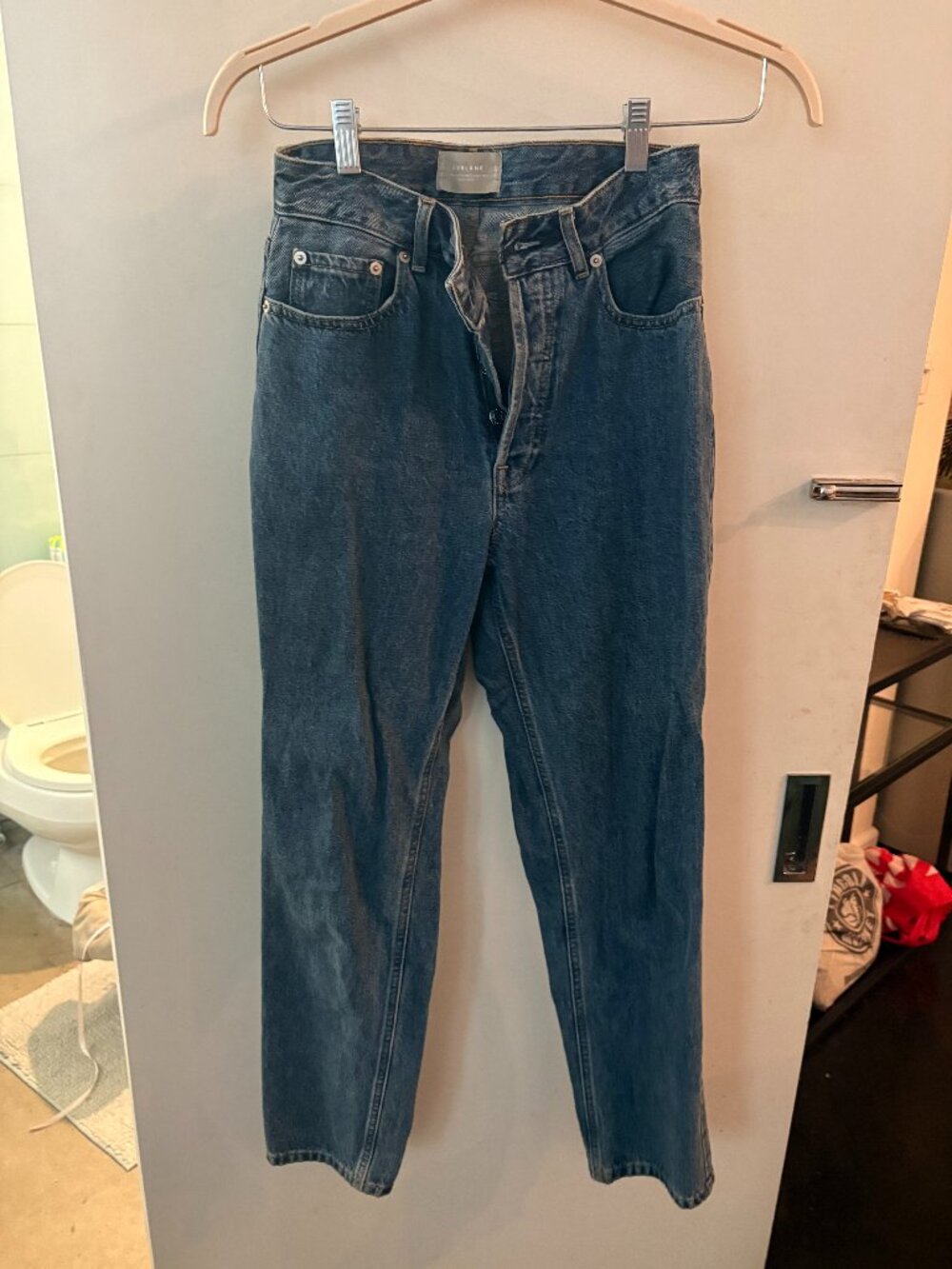 Everlane Cheeky Straight Jean Dark Wash Organic Cotton 27